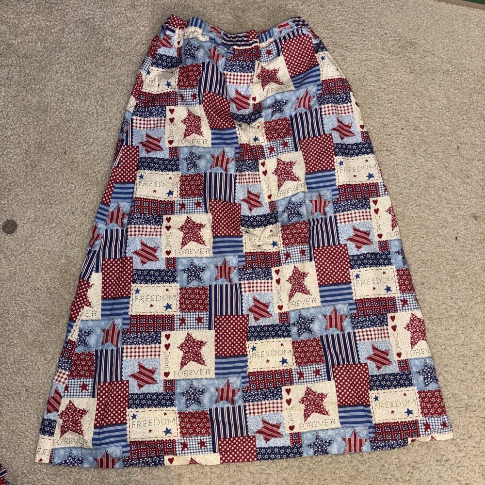 Vintage 1970s Custom Skirt Prairie Dress Americans Medium